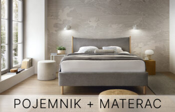 Łóżko tapicerowane Nature z pojemnikiem i materacem